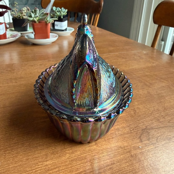 5 inch Rosso rooster on nest. Titanium carnival - Picture 4 of 9